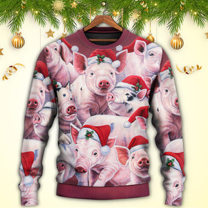 Christmas Piggies Funny Xmas Is Coming Art Style Ugly Christmas Sweater, Christmas Ugly Sweater, Christmas Gift, Gift Christmas 2024