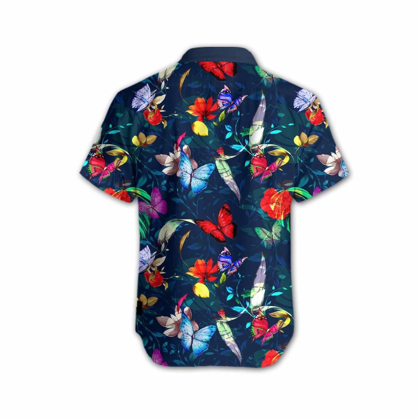 Bláth Butterly Ar Dhearadh Gorm Dorcha Léine Haváís, Haváis Don Bronntanas