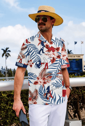 Texas Construction Worker Pattern Hawaiian ShirtHawaiian Shirt Gift, Christmas Gift