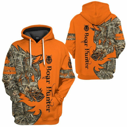 3D Orange Boar Hunter Saincheaptha Tshirt Éadaí Cochaill