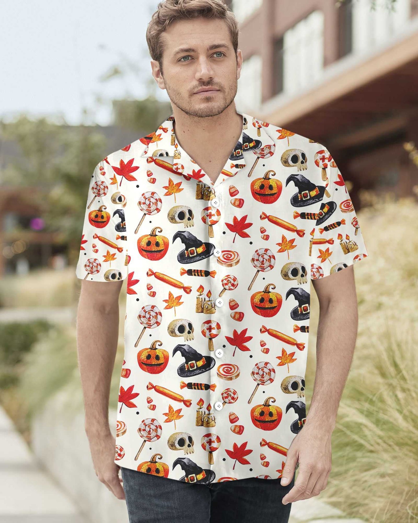 Halloween Art Print Hawaiian Shirt, Hawaiian For Gift