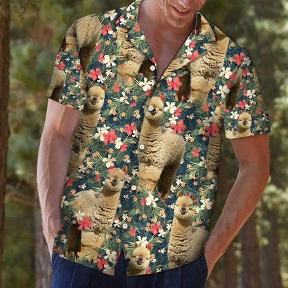 Buy Tropical Alpaca Hawaiian Shirt- Hawaiian Shirts -Hawaiian Shirt Gift, Christmas Gift
