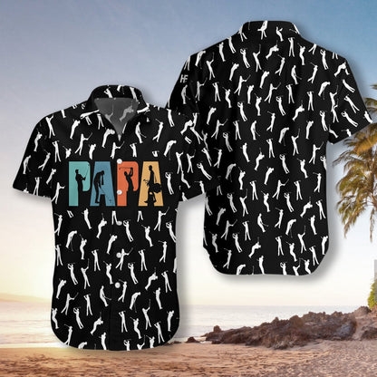 Gailf Retro Gailf Papa Dearadh Dubh Agus Bán Léine Haváís, Bronntanas Léine Haváís, Bronntanas Nollag