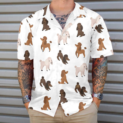 Love Puppies Run Around Poodle Design Hawaiian Shirt,Hawaiian Shirt Gift, Christmas Gift