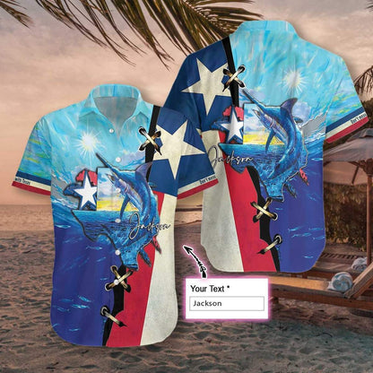 Patrún Pearsantaithe Iascaireachta Gorm Texas Léine Haváís, Haváise Le Bronntanas