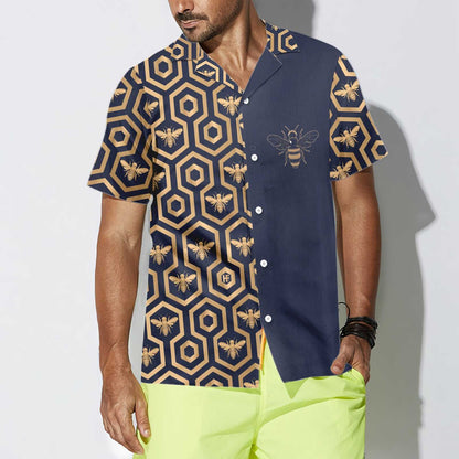 Dearadh Heicseagán Clasaiceach Hive Bee Hive Léine Haváís, haváís le haghaidh bronntanais