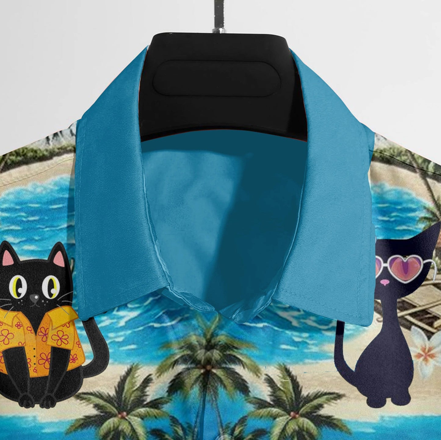 Summer Vibe Black Cat Beach Design Hawaiian Shirt, Hawaiian Shirt Gift, Christmas Gift