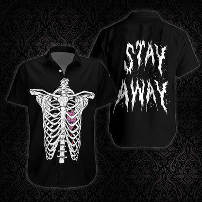 Rib Cage With Broken Heart Goth Design Hawaiian Shirt, Hawaiian Shirt Gift, Christmas Gift