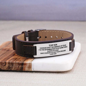 Dad To Son - Live Your Dreams Men's Leather Bracelet