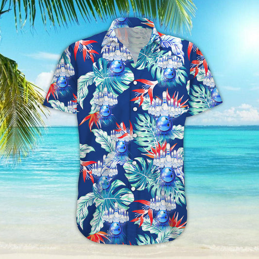 Blue Hawaiian Shirt - Bowling Hawaiian Shirt - Gift Ideas For Sport Lovers In Daily Life,Hawaiian Shirt Gift, Christmas Gift