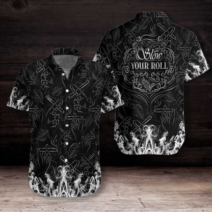Tobacco Pattern Black And White Design Hawaiian Shirt,Hawaiian Shirt Gift, Christmas Gift