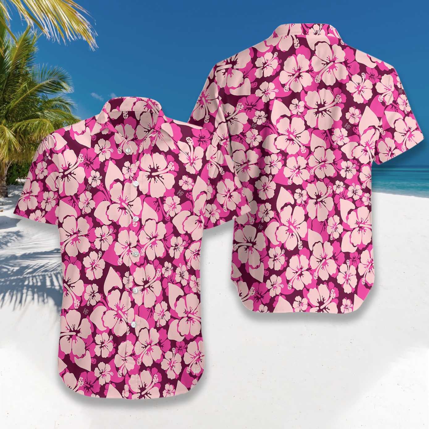 Dearadh Cúlra Bláthanna Bándearg Léine Haváís, Bronntanas Léine Haváíais, Bronntanas Nollag