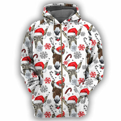 Donkey Christmas - 3D All Over Printed Shirt Tshirt Hoodie Apparel