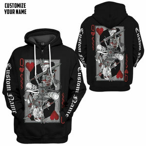 3D Skull His Queen Custom Tshirt Hoodie Apparel