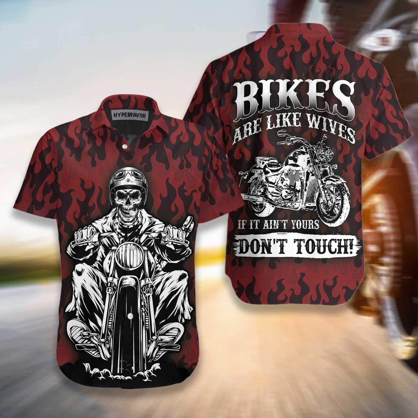 Don't Touch My Motorbike Design Hawaiian Shirt,Hawaiian Shirt Gift, Christmas Gift