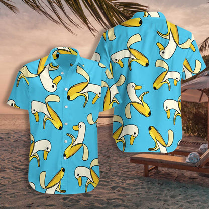 Greannmhar gleoite Lacha Banana Léine Haváís Spéir Gorm Deep Sky Blue, Bronntanais Léine Haváís, Bronntanas Nollag