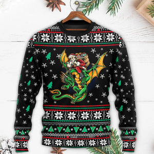 Christmas Santa Claus With Dragon Ugly Christmas Sweater, Christmas Gift, Gift Christmas 2024