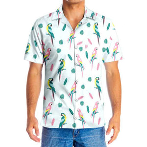 Adorable Design Hawaiian Shirt Parrot And Exotic Leaves, Hawaiian For Gift
