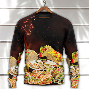 Food Tacos Fast Food Delicious Ugly Christmas Sweater, Christmas Gift, Gift Christmas 2024