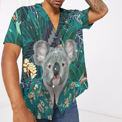 Cute Koala Seamless Background Design Hawaiian Shirt,Hawaiian Shirt Gift, Christmas Gift