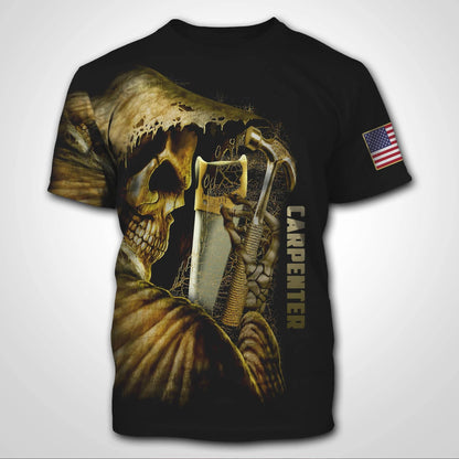 Bronntanas Cool Do Oíche Shamhna Carpenter Skull Léine Haváíais 3D, Bronntanas Léine Haváís, Bronntanas Nollag