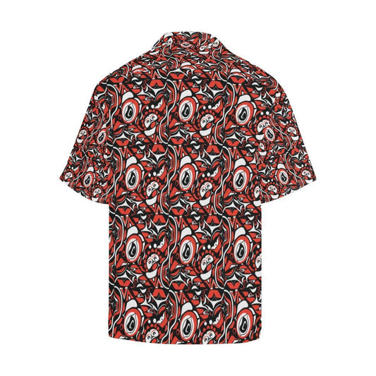 Black And Red Illustration Art Hawaiian Shirt, Hawaiian For Gift