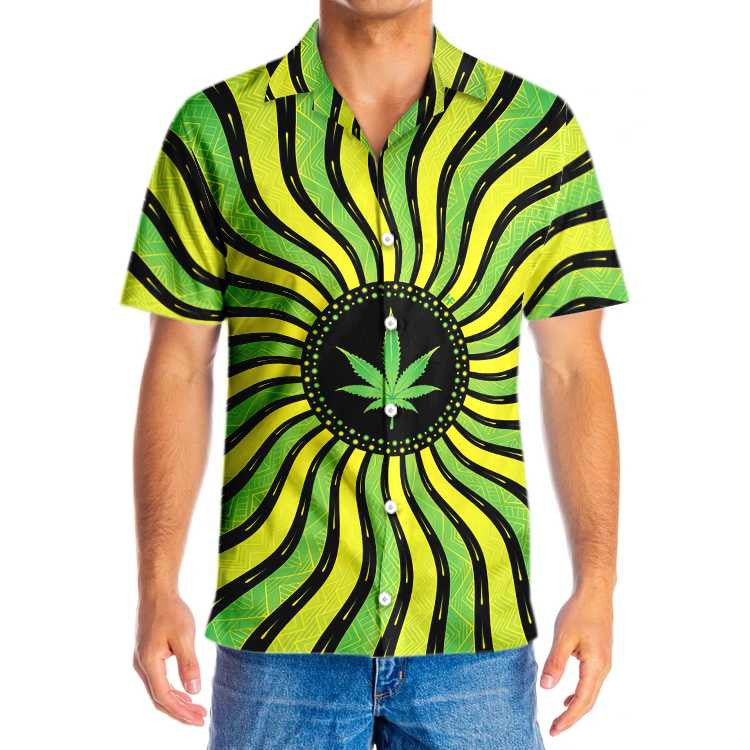 Duilleog Marijuana Cool Magic Le Céimseata Naofa Léine Haváís, Bronntanas Léine Haváís, Bronntanas Nollag