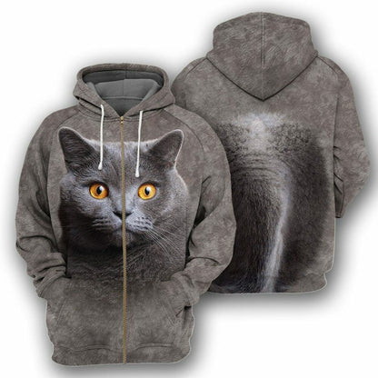 British Shorthair Cat - 3D All Over Printed Shirt Tshirt Hoodie Apparel