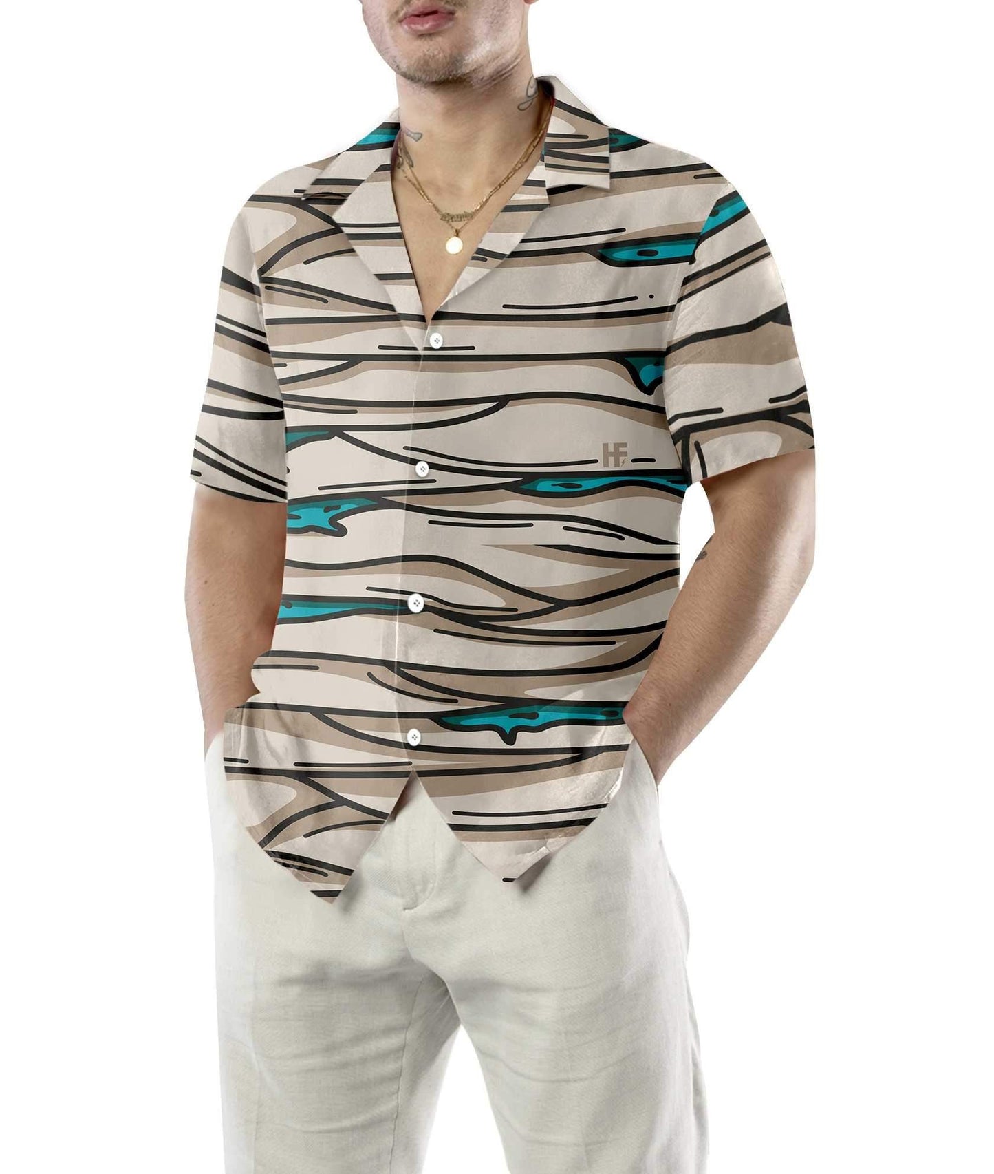 Cool Halloween Mummy Costume Design Hawaiian Shirt,Hawaiian Shirt Gift, Christmas Gift