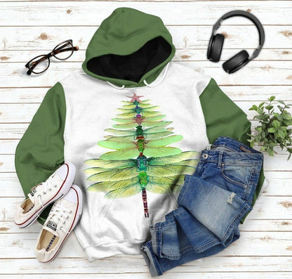3D Dragonfly Crann Nollag Chustaim Tshirt Hoodie Éadaí