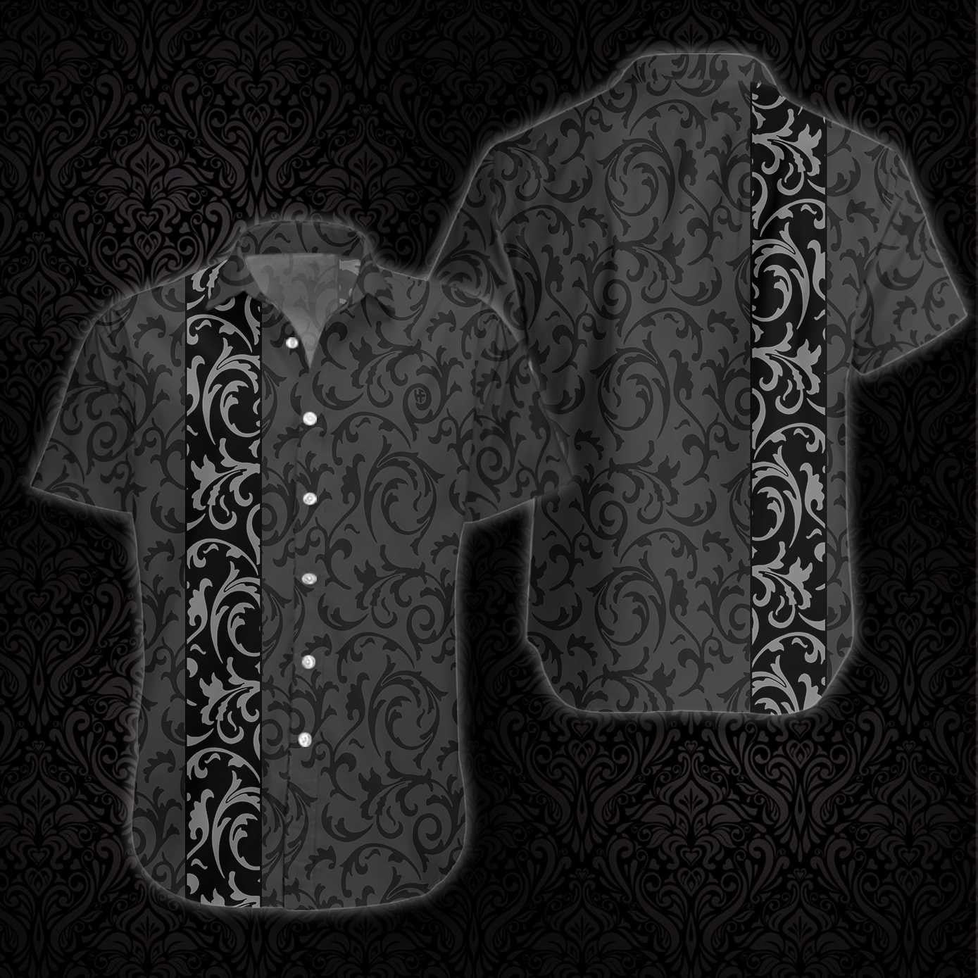 Premium Floral Modern Style Goth Design Hawaiian Shirt,Hawaiian Shirt Gift, Christmas Gift