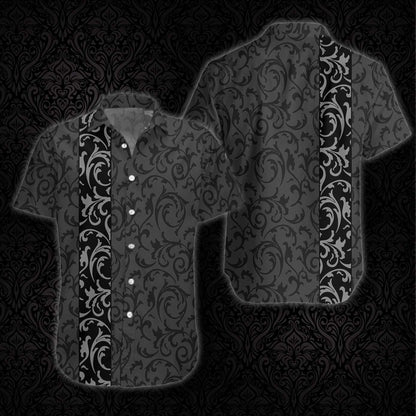 Premium Floral Modern Style Goth Design Hawaiian Shirt,Hawaiian Shirt Gift, Christmas Gift