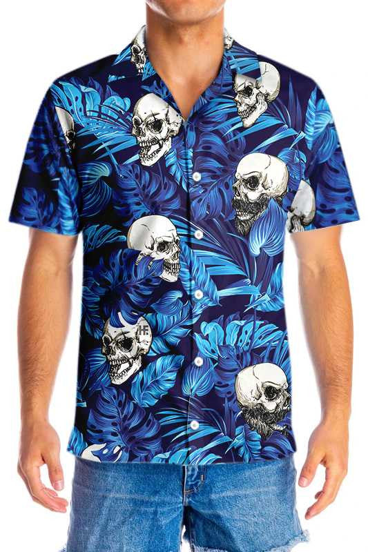 Samhradh Bláthanna Trópaiceach Milse Gorm Agus Léine Haváí skull, Bronntanas Léine Haváís, Bronntanas Nollag