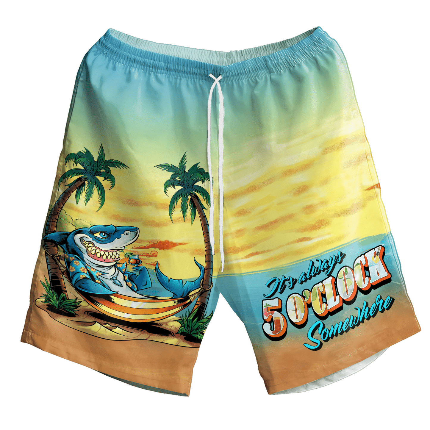 Shark On The Beach Design Hawaiian Shirt,Hawaiian Shirt Gift, Christmas Gift