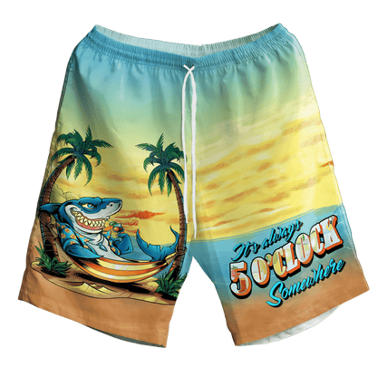 Shark On The Beach Design Hawaiian Shirt,Hawaiian Shirt Gift, Christmas Gift