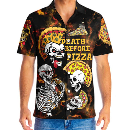 Bás Roimh Pizza Dearadh Rock Léine Haváís, Bronntanas Léine Haváí, Bronntanas Nollag