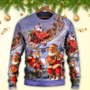 Christmas Santa Claus Funny Art Style Ugly Christmas Sweater, Christmas Gift, Gift Christmas 2024