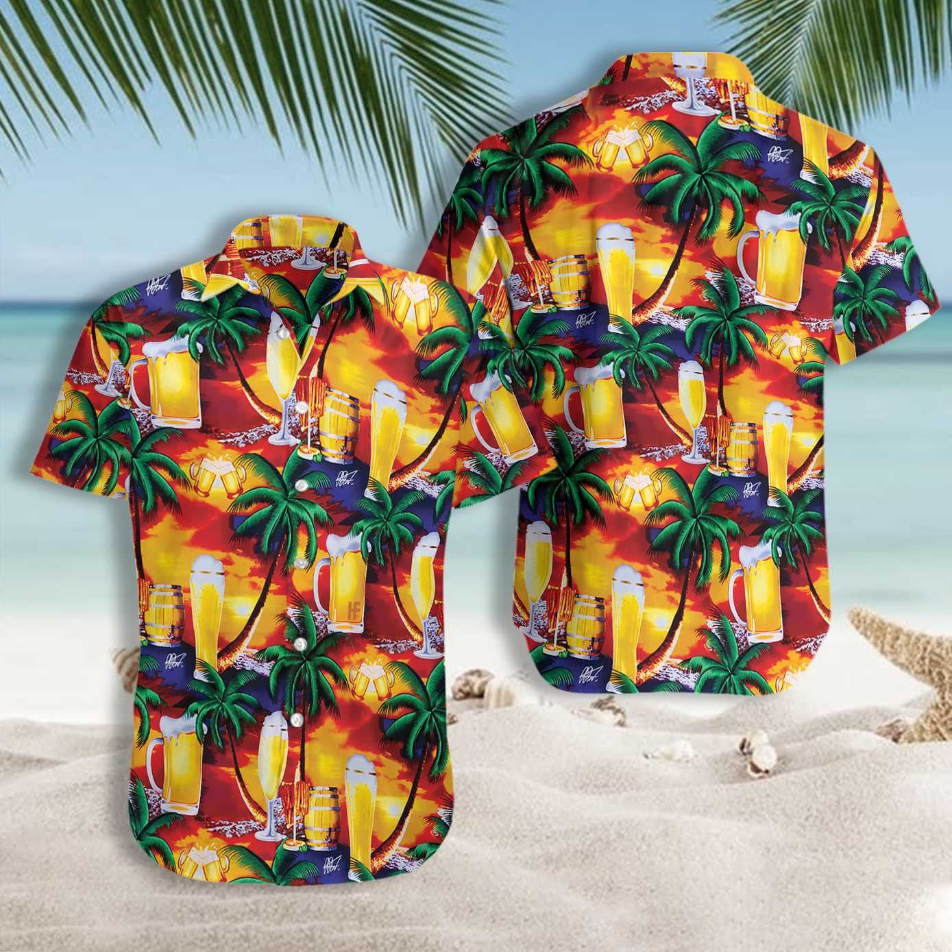 Vivid Beer In Paradise Hawaiian Design Hawaiian Shirt, Hwaiian For Gift