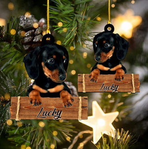 Personalized Funny Dachshund In Stock Acrylic Ornament For Christmas Gift Dog Lovers,Christmas Gift,Christmas Decoration