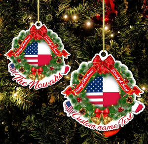 America & Poland Personalized Ornament, Christmas Ornament Gift, Christmas Gift, Christmas Decoration