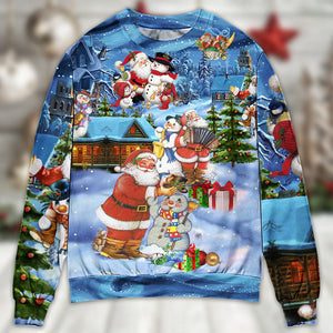 Christmas Santa And Snowman Best Friends Ugly Christmas Sweater, Christmas Gift, Gift Christmas 2024