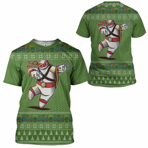 3D Big Ninja 6 Ugly Christmas Sweater Custom Tshirt Hoodie Apparel