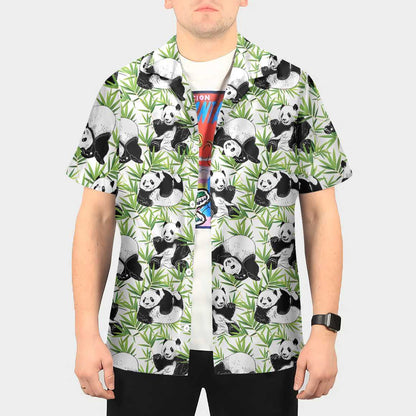 Isteach sa Dúlra Panda Dearadh Bambú Léine Haváís, Bronntanas Léine Haváís, Bronntanas Nollag