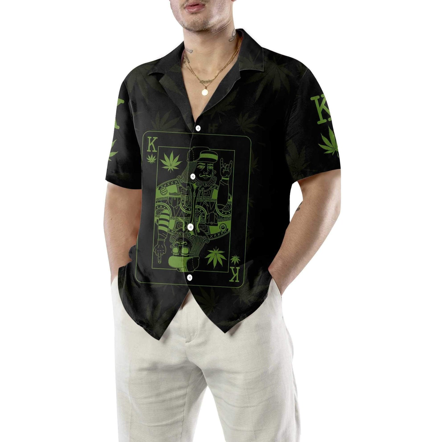 Dearadh Cárta Rí Dope Marijuana Léine Haváís, Bronntanas Léine Haváise, Bronntanas Nollag