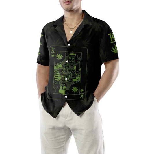 Dope Marijuana King Card Design Hawaiian Shirt,Hawaiian Shirt Gift, Christmas Gift