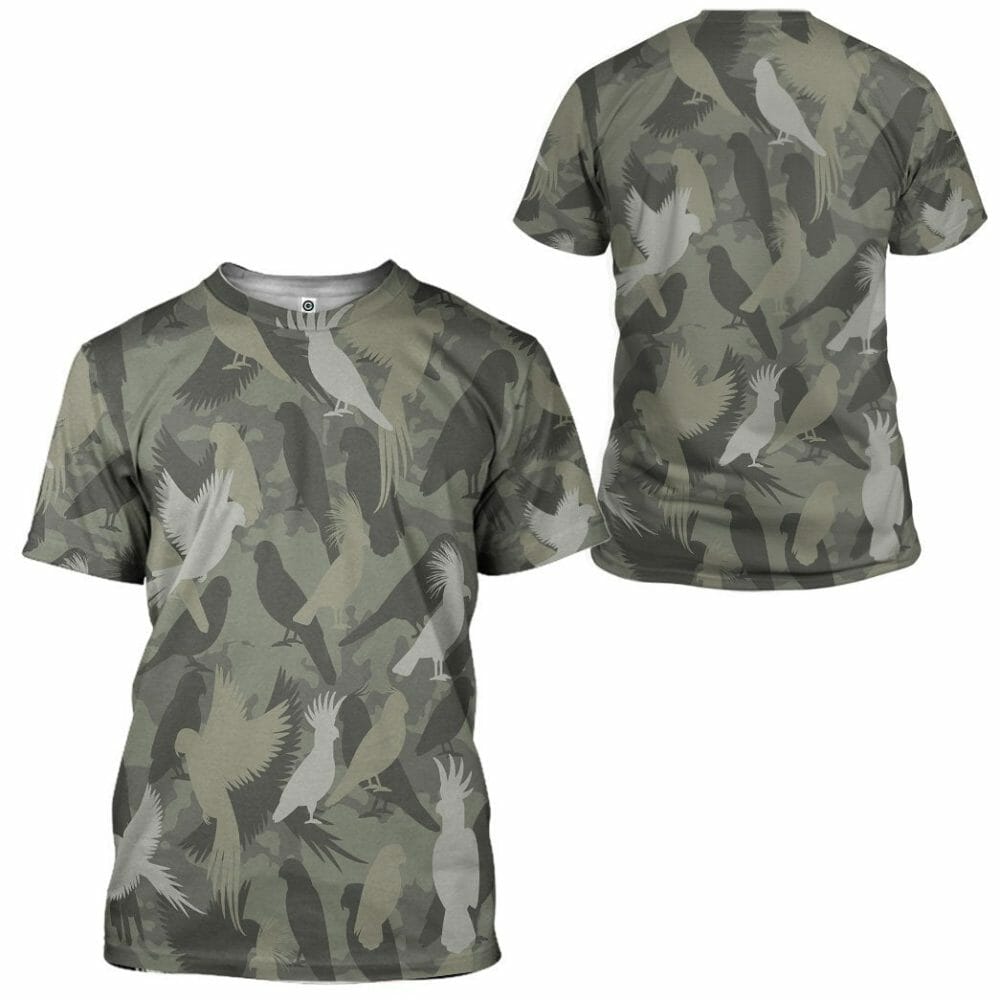 3D Parrot Camo Custom Tshirt Éadaí Hoodie