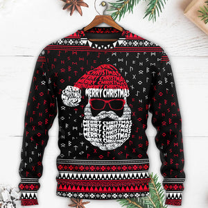 Christmas Santa Claus Retro Viking Pattern Ugly Christmas Sweater, Christmas Gift, Gift Christmas 2024