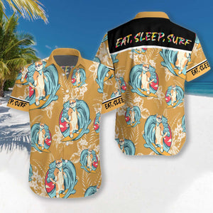 Custom Photo Pet Lover Summer Flamingo Pattern Hawaiian Shirt, Hawaiian Shirt Gift, Christmas Gift