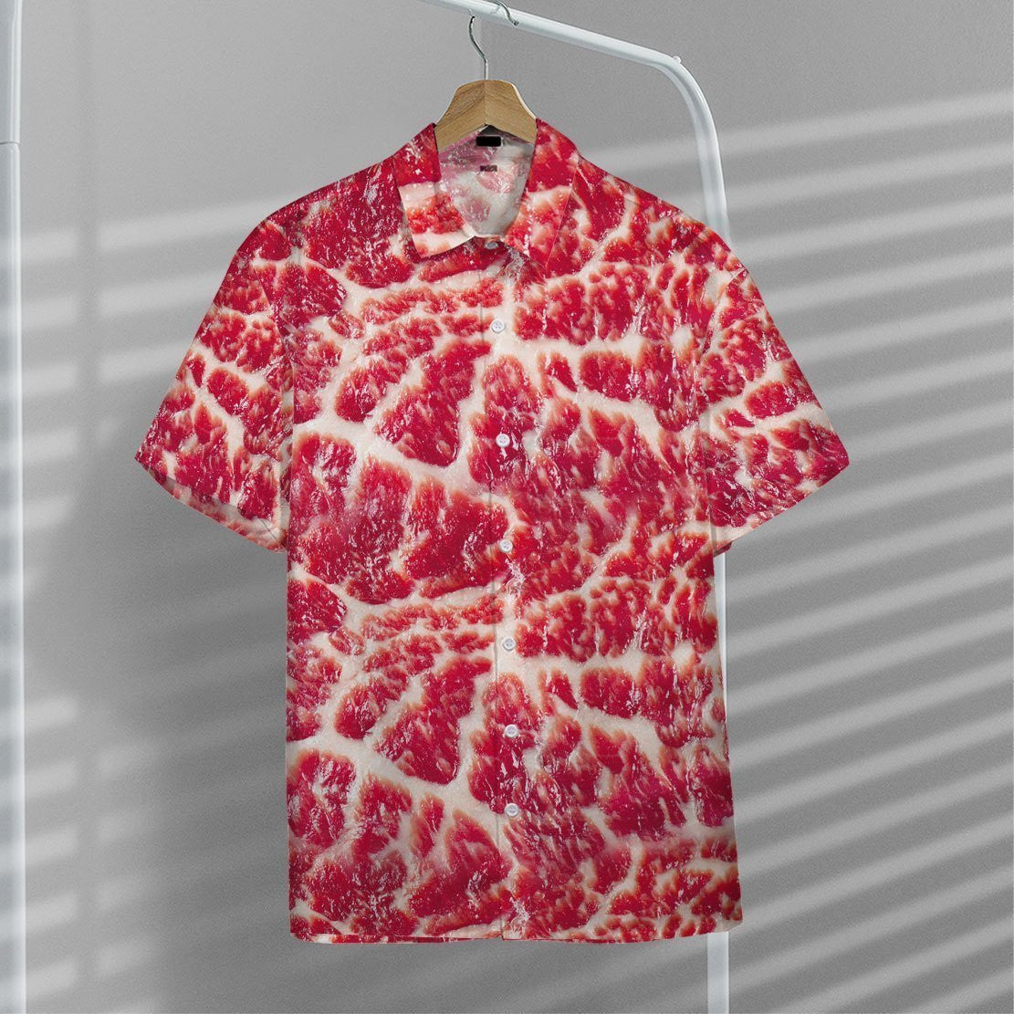 Red Meat Tropical Background Design Hawaiian Shirt,Hawaiian Shirt Gift, Christmas Gift