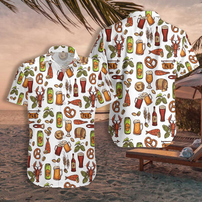 White Background Let's Drink Premium Beer Hawaiian Shirt,Hawaiian Shirt Gift, Christmas Gift